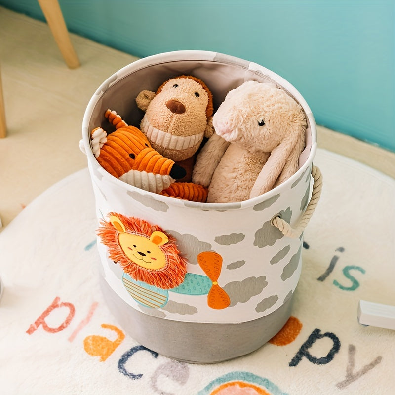 1pc Foldable Cartoon Toy and Laundry Storage Basket