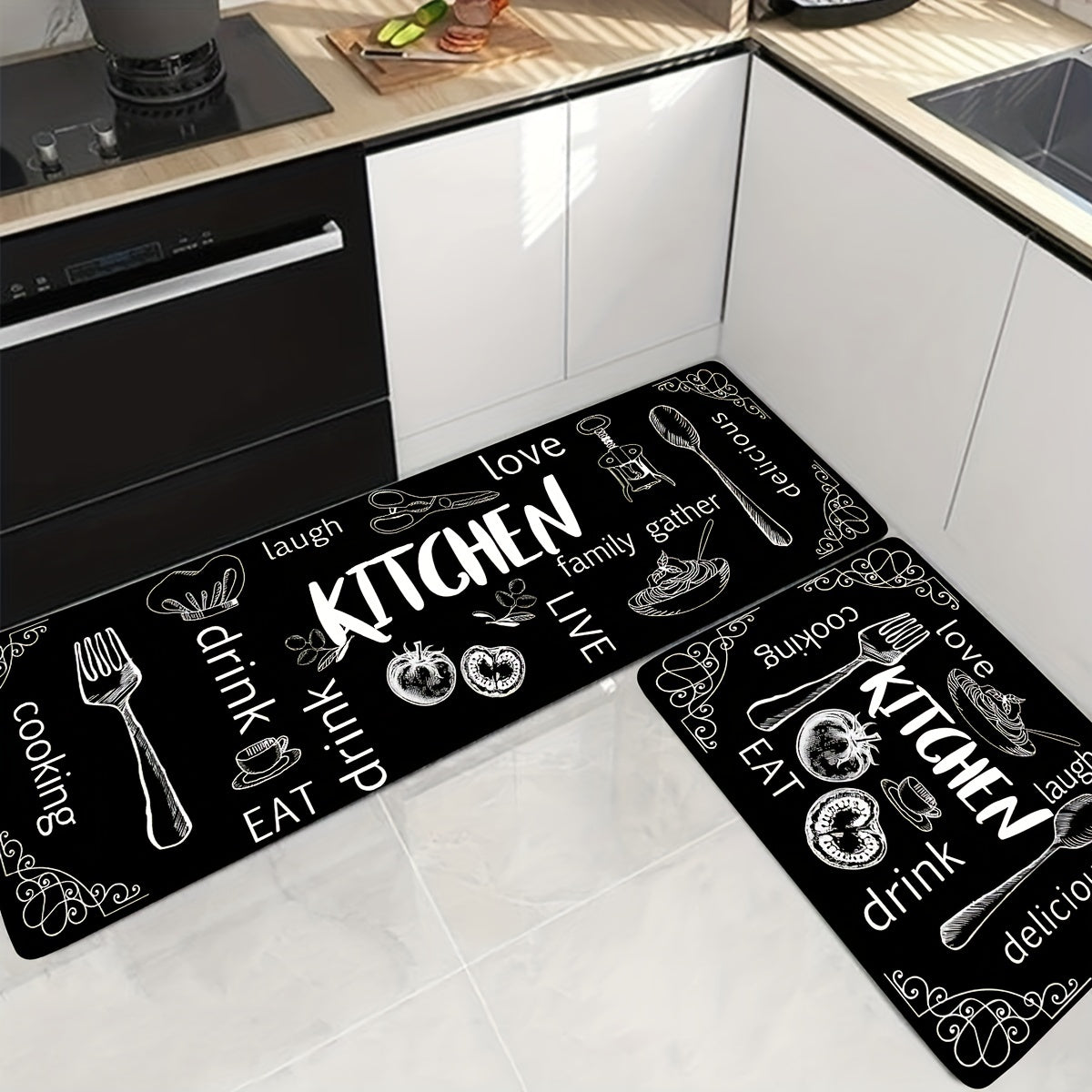 Anti Fatigue Kitchen Mat provides comfort, durability, and safety in the kitchen. This non-slip cushioned rug is perfect for standing in the kitchen for long periods of time. It is heavy duty and waterproof, making it ideal for use in the kitchen