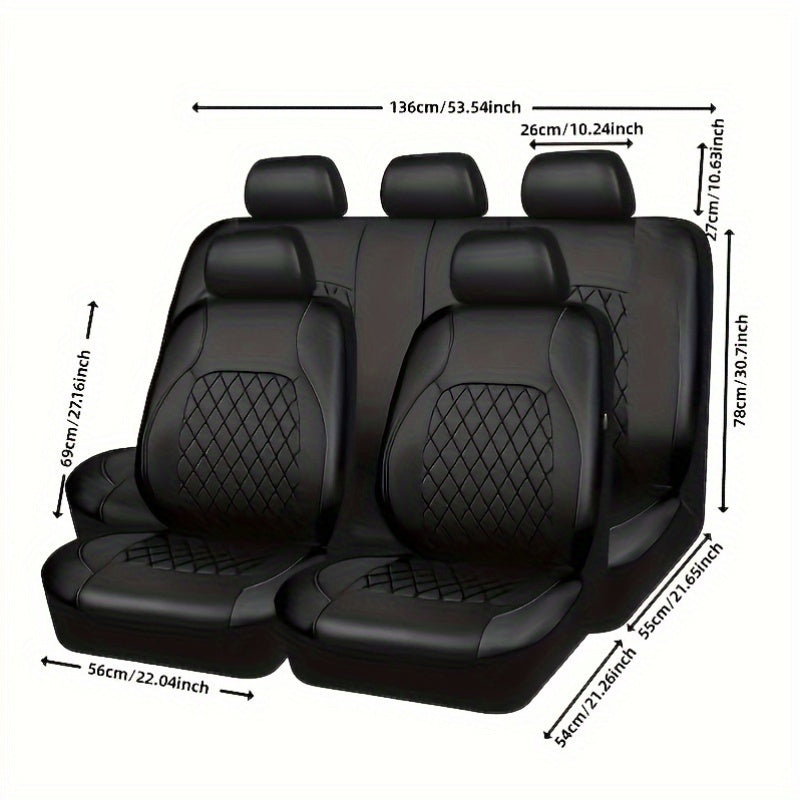 High-end PU leather car seat cover set, scratch-resistant and durable for most vehicles.