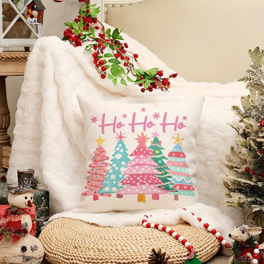 Add a touch of Christmas cheer to your farmhouse bedroom or sofa with this stylish 1pc Linen Christmas Tree Pillowcase. Featuring a contemporary design with mixed colors, this pillowcase is perfect for the holiday season. Made with single sided printing