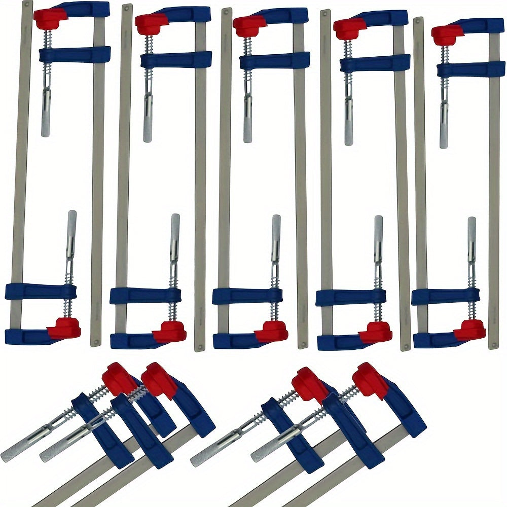 Set of 4 Brick Profile F Clamping Rods Quick Slide Wood Clamp in 6", 12", and 24" sizes.