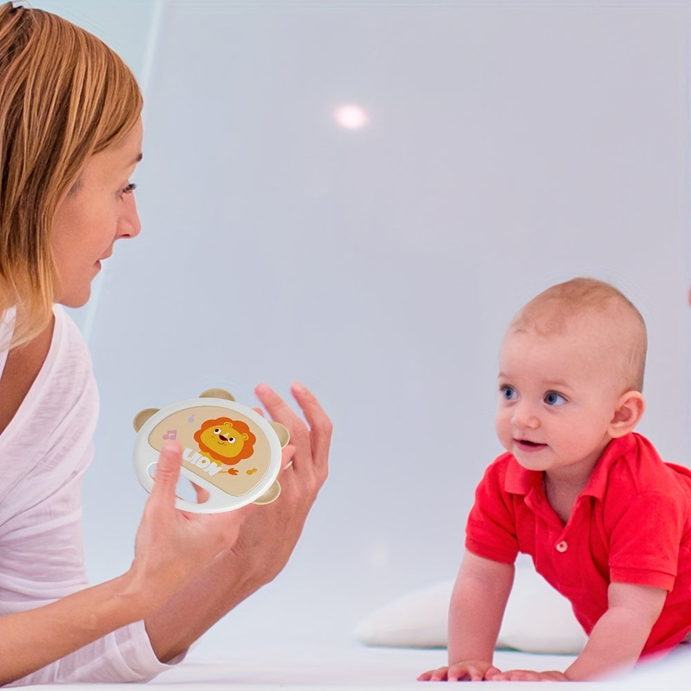 Cute Lion Cartoon Rattle & Hand Drum Toy - Great for Building Grip Strength in Kids, Perfect Halloween & Christmas Present, Ideal for the Holiday Season