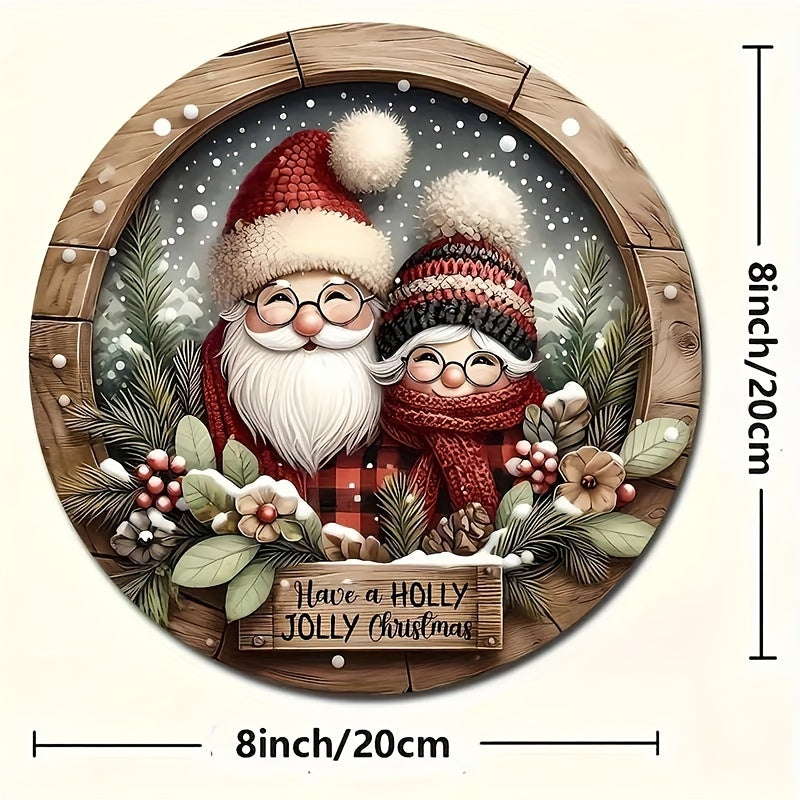 Attractive 20.07cm wooden wreath ideal for Christmas decor, door/wall hanging, and gifting.