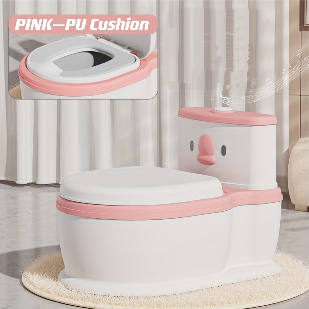 Creative Cartoon Design Portable Toilet for Kids - Fun Duck-Themed, Durable Plastic Potty Training Seat for Young Children