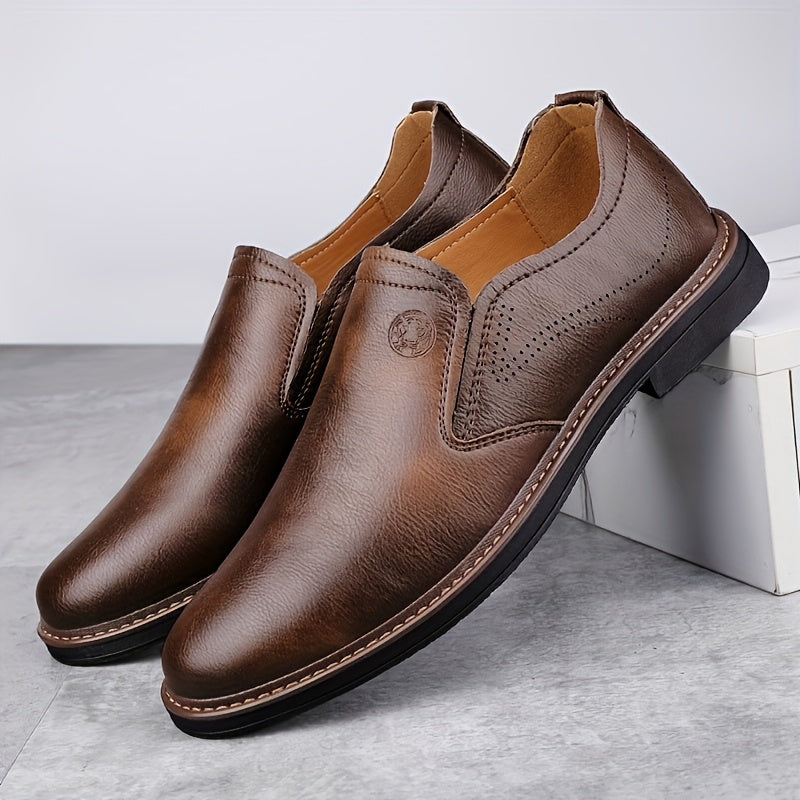 Men's split loafers with breathable design and soft rubber sole, perfect for year-round casual wear.