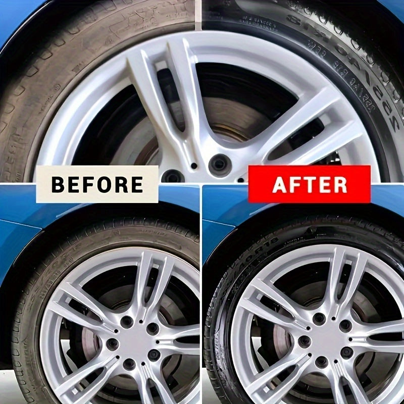 Long-lasting tire gloss enhancer with premium protection wax for a durable shine and anti-aging maintenance.