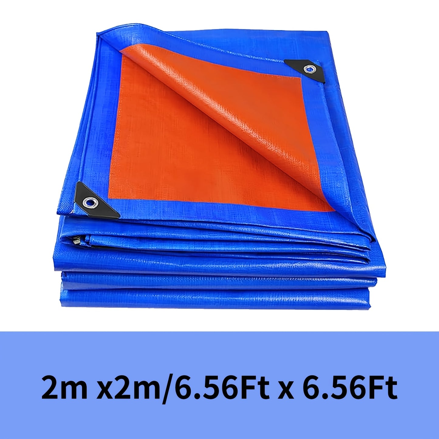 Durable rainproof tarpaulin with reinforced grommets for various uses such as truck cover, outdoor activities, camping, and tent accessories.