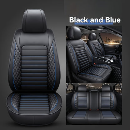 Luxurious 5-seater car seat covers set with faux leather surface, ideal for sedans and SUVs. Easy maintenance, non-textile weave, perfect New Year gift.