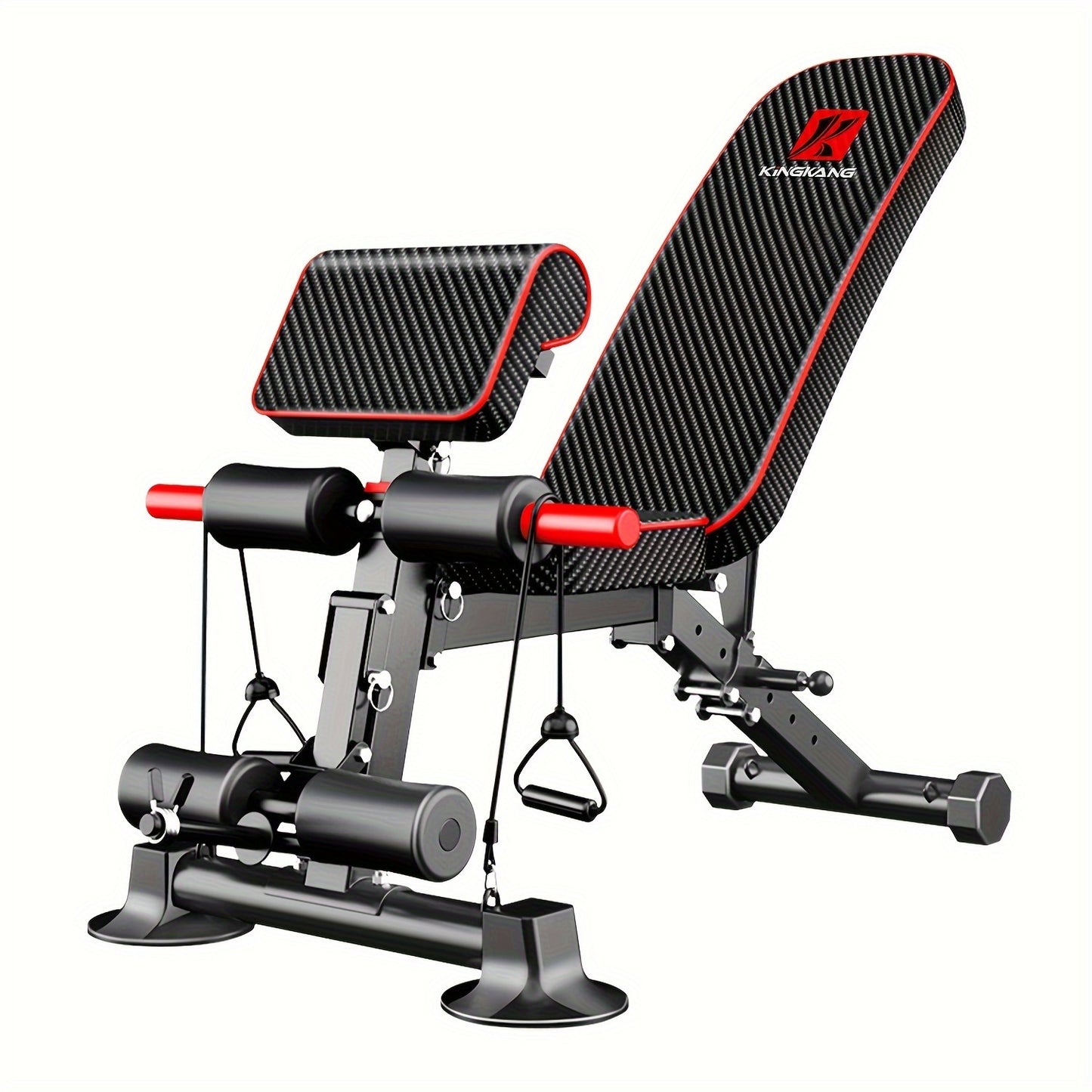 K KINGKANG Adjustable Weight Bench - Foldable workout chair with comfort foam padding, ideal for home gym strength training.