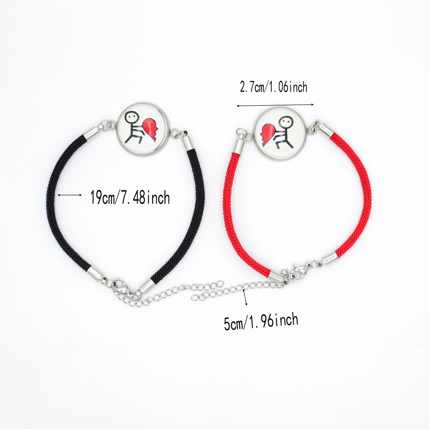 2 Luminous Gemstone Bracelets with Sun, Moon, and Lovers design, UV Plated Alloy, Perfect for Valentine's Day and Festivals, Unisex All-Season Jewelry Gift