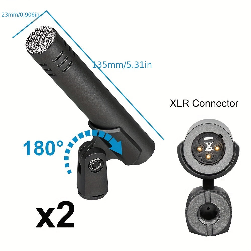 Depusheng 7 dona simli dinamik mikrofon to'plami, barabanlar uchun, to'liq metall konstruktsiyaga ega, kick bass, tom/snare va simbal uchun ideal. Sahna ishlatish uchun ipli kliplar va 7 ta audio kabelni o'z ichiga oladi.