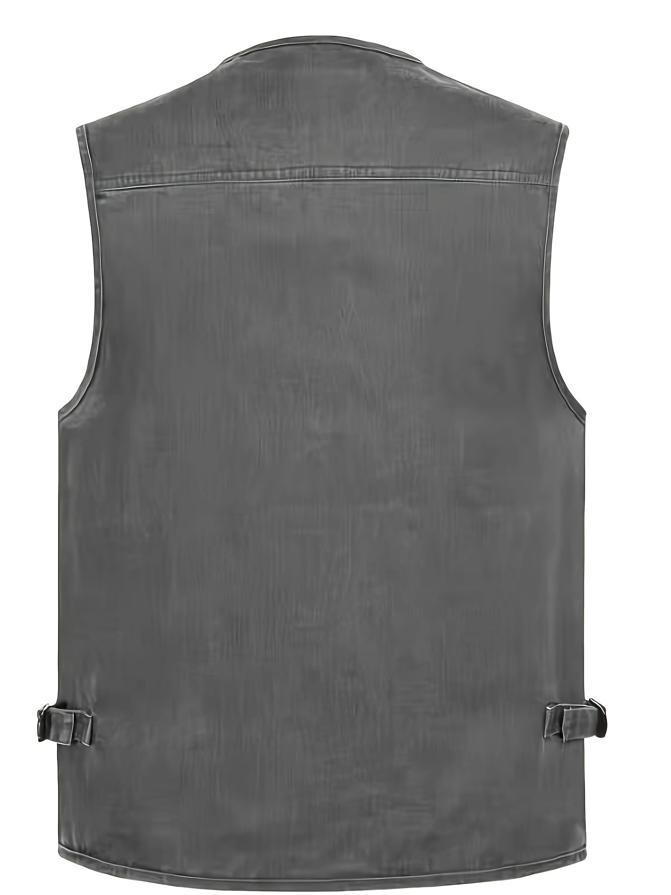 Plus size men's vest with multiple pockets made from soft, skin-friendly cotton blend for spring/fall and winter.