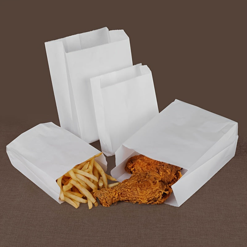 Disposable Food Packaging Bag, 20/50 pieces, ideal for packaging bread, fried chicken, french fries, and other oily foods. Perfect for commercial takeaway orders at fast food shops, as well as for use at home, in the kitchen, or in restaurants. Oil-proof