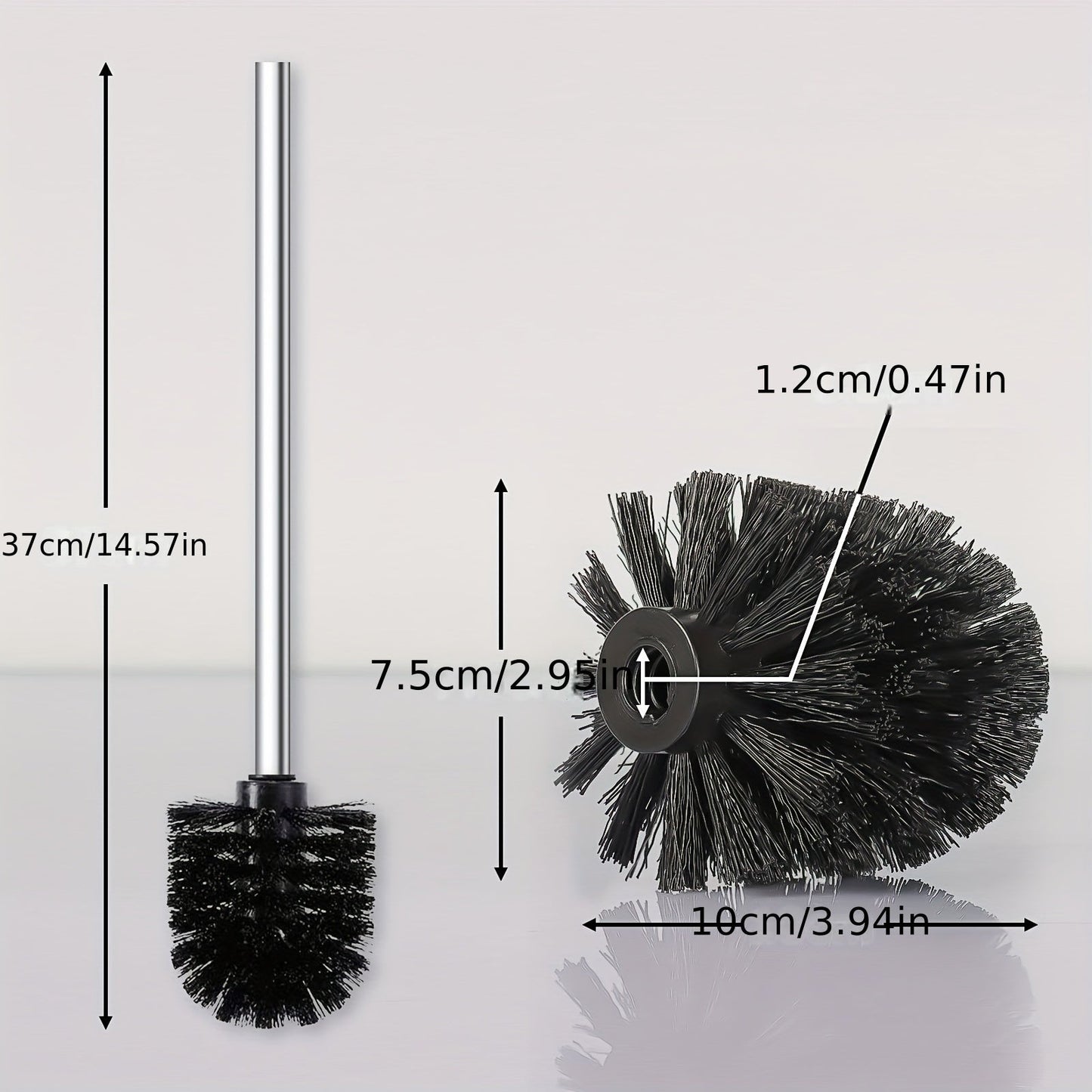 Set of 4 Stainless Steel Toilet Brushes, Featuring Sturdy Handles - Perfect for Bathroom and Toilet Cleaning, Battery-Free Design