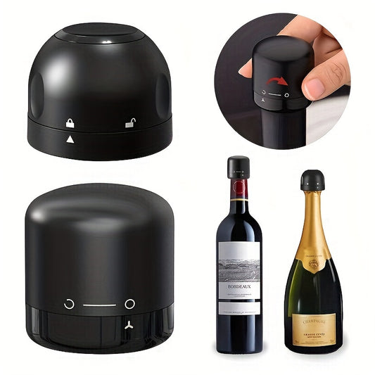 1 or 2 new vacuum wine stoppers for hotel and restaurant use, reusable champagne bottle sealers, leak-proof.