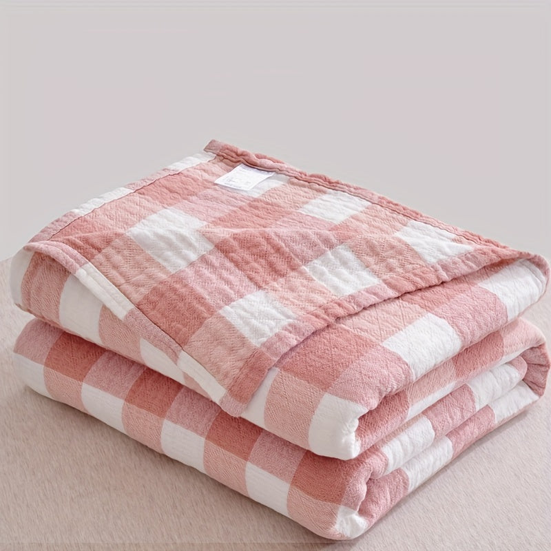 Soft and warm throw blanket with classic plaid pattern print, perfect for snuggling on the couch, in the office, or while camping. This multi-purpose blanket is great for all seasons and makes a perfect gift.