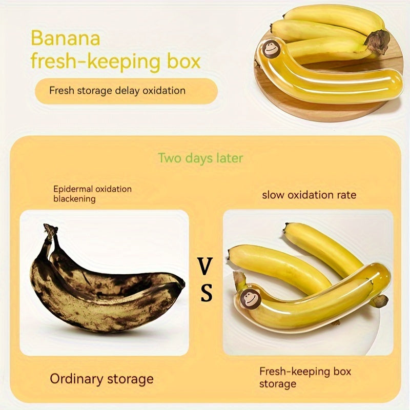 Plastic Banana Storage Box, Ideal for Keeping Fruit Fresh Without Electricity - Featuring a Banana-shaped Design for Convenient Storage and Long-lasting Freshness