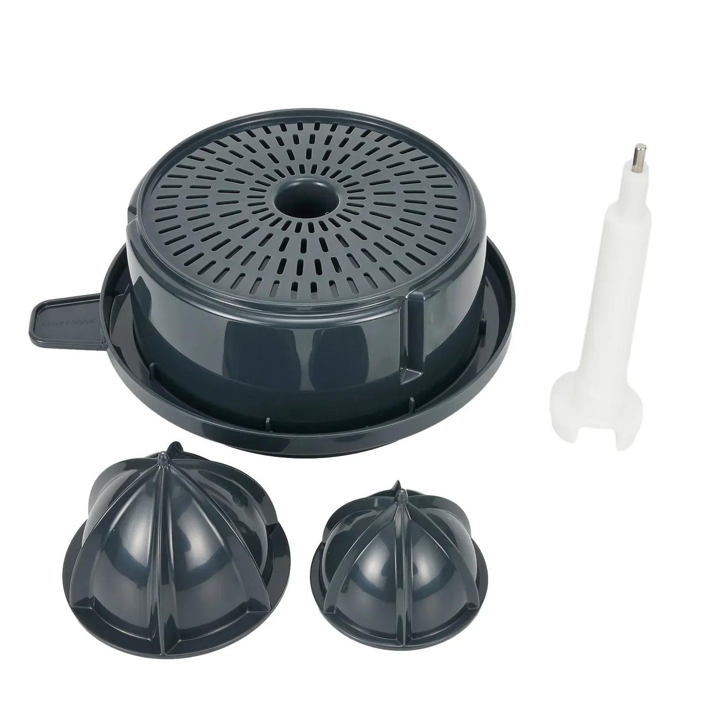 Upgrade your kitchen with the kitchen appliance brand's Juicer Attachment Kit for TM5/TM6. This easy-to-install kit is made from food-grade plastic and is dishwasher safe. Enhance your juicing experience with these multi-functional replacement