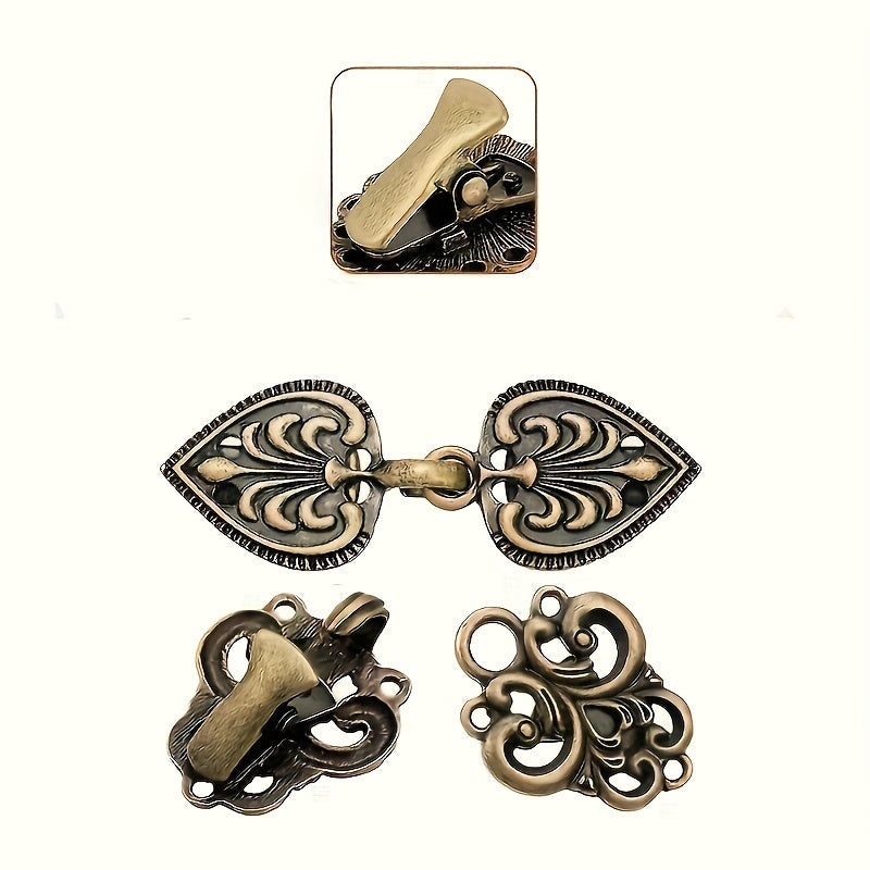 Elegant Vintage Metal Brooch Set with Irregular Shaped Scarf Clips, Shawl Pins, and Cardigan Buckles - Perfect for Women's Fashion Accessory