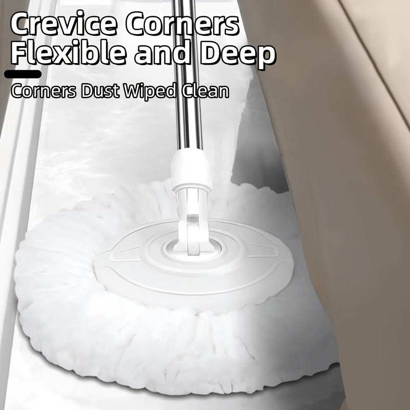 The Dual-Drive Spin Mop and Bucket Set includes 1 piece and features a 360° stainless steel swivel tray plate, making cleaning effortless in various areas such as the living room, bedroom, toilet, and kitchen. Made of durable plastic material.