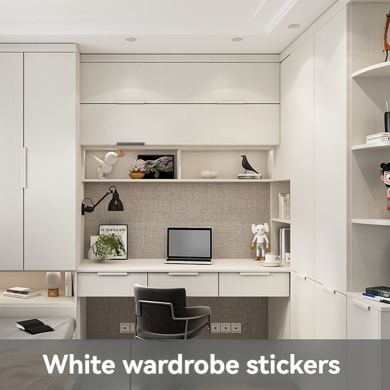 Durable Self-Adhesive Renewal Sticker for Kitchen Cabinets - Shiny White Plastic Cover Resistant to Oil, High Temperatures, and Water. Easy to Apply on Home Office Desk, Perfect for Holiday Entertaining (Christmas, Halloween, Easter, Hanukkah