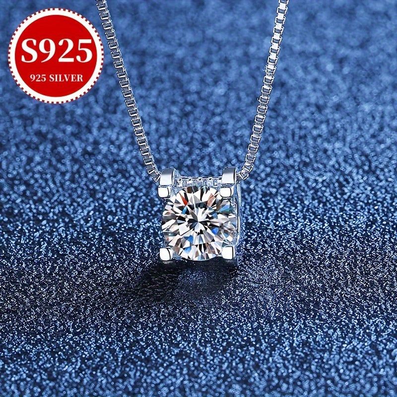 Sparkling 1/2 Carat Moissanite Pendant Necklace in Sterling Silver, Beautiful Bull Head Design, Ideal for Everyday Wear, Romantic Valentine's Day Gift for Couples, Includes Anti-Oxidation Box, Lightweight 2.2g/0.08oz