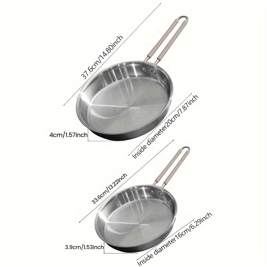 Get ready to revamp your kitchen with the versatile Stainless Steel 3-Layer Frying Pan in 15/13 Inch size. This pan offers even heat distribution, durability, and easy cleaning, making it a must-have for your cooking needs. Dishwasher safe and perfect