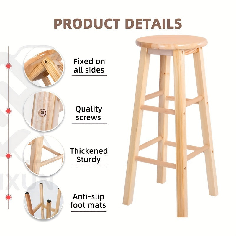 Introducing our Nordic Style Bar Stool, featuring a timeless retro design perfect for bars, restaurants, cafes, and more. With a height of 30cm/11.81inch and a seat diameter of 70cm/27.55inch, this stool stands at an overall height of 80cm/31.49inch.