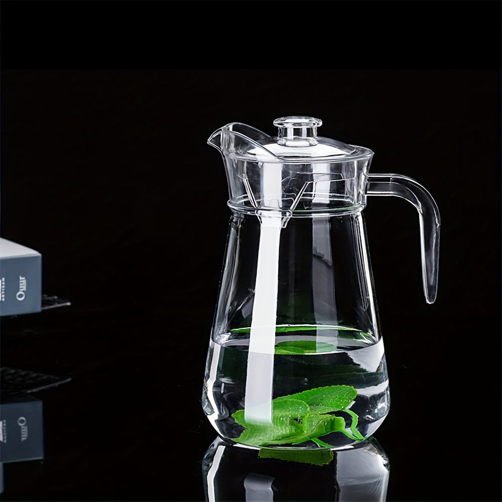 Heavy duty acrylic water pitcher with lid, available in 32oz, 50oz, and 67oz sizes. Ideal for cold beverages in summer, perfect for serving juice, milk, and hot or cold drinks at home, restaurants, or hotels.