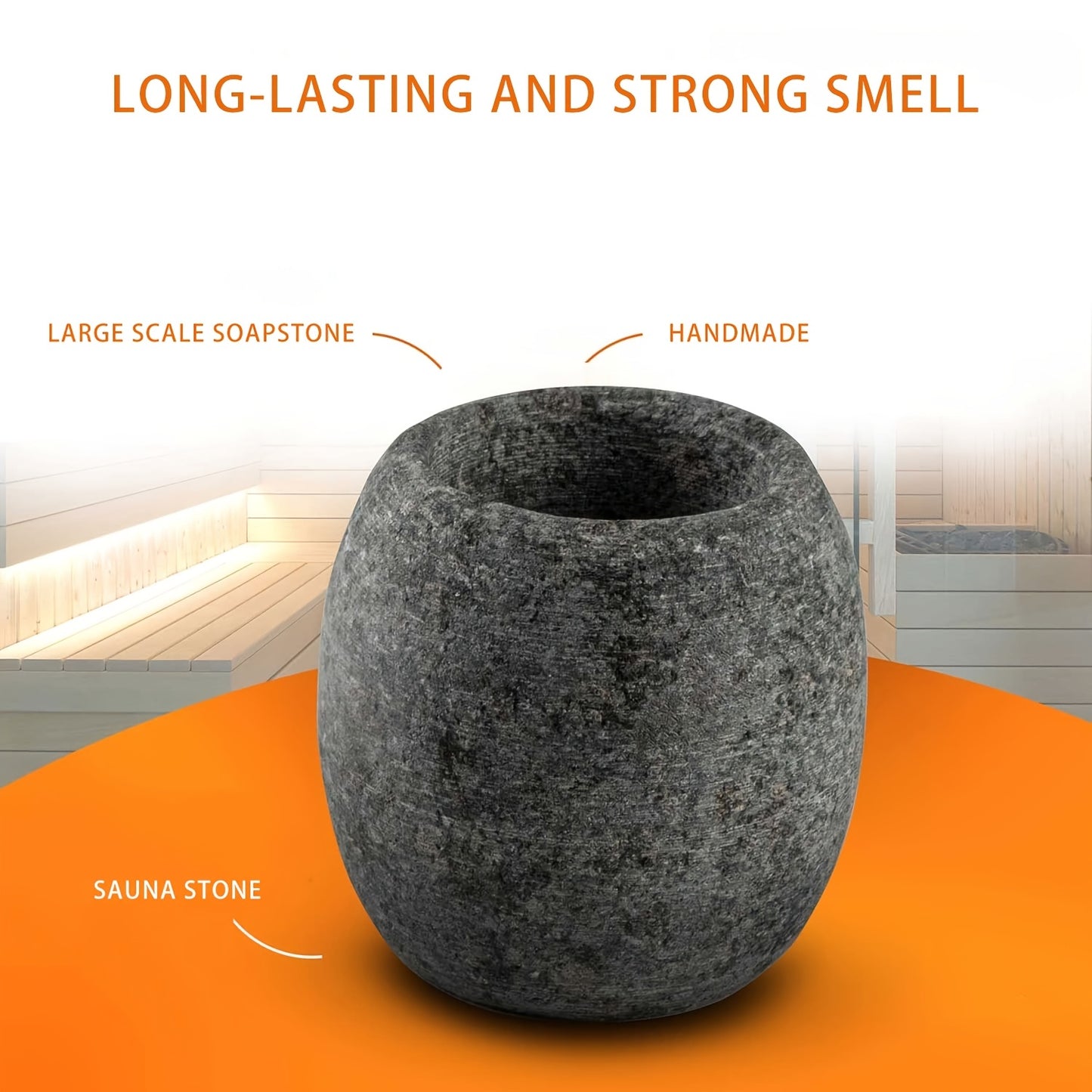 FENRIDAN Round Granite Sauna Aromatherapy Stone Cup for Spa and Sauna Room