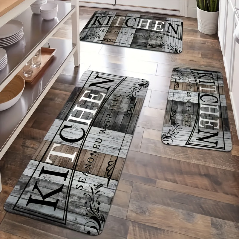 Enhance your home with a Letter Print Area Rug - Perfect for Kitchen, Living Room, Bedroom, Balcony, and More! This rug is Absorbent, Stain-Resistant, and features an Anti-Slip Backing for safety. Easy-Care Maintenance makes it a breeze to keep clean.