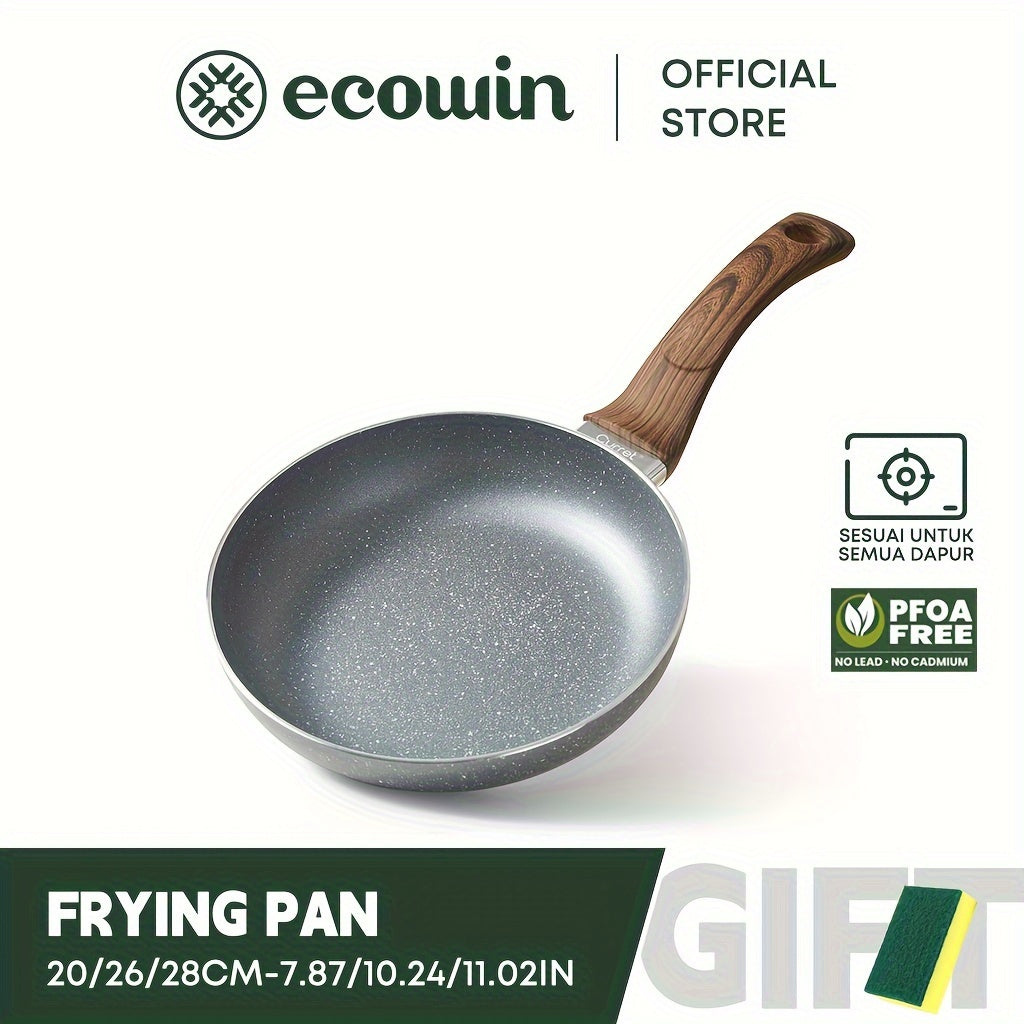 Ecowin's 25.4cm Non-Stick Frying Pan is designed for easy cleaning and is compatible with all stovetops. This dishwasher safe aluminum cookware is a versatile addition to any kitchen.