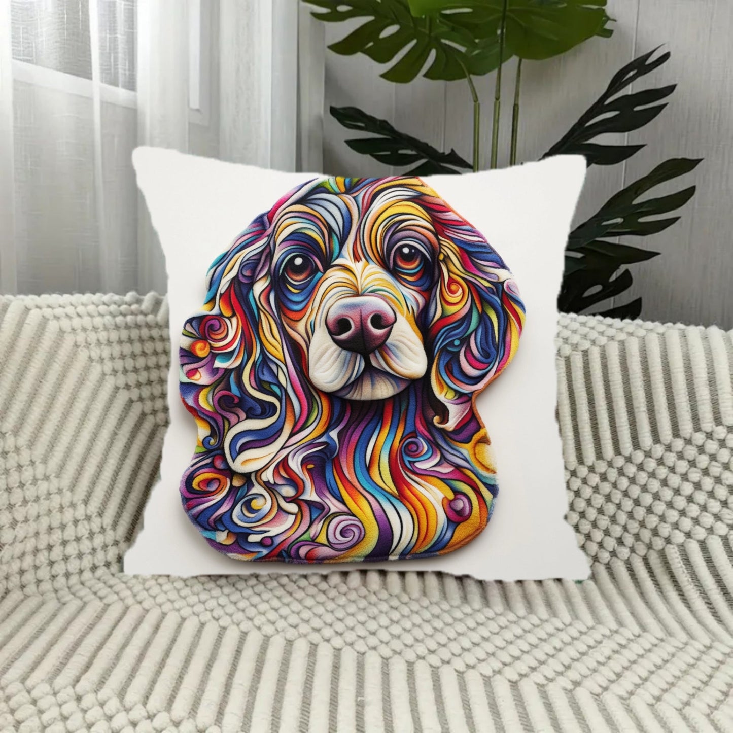 1 piece of polyester short plush pet blanket measuring 45.72x45.72 cm, featuring an audiophile doodle design for dogs in an irregular shape, suitable for use in the home's living room, sofa, or bedroom. Note that this blanket does not come with a pillow