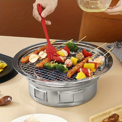 1 set of Korean BBQ grill pan with charcoal grills, smokeless indoor grill.