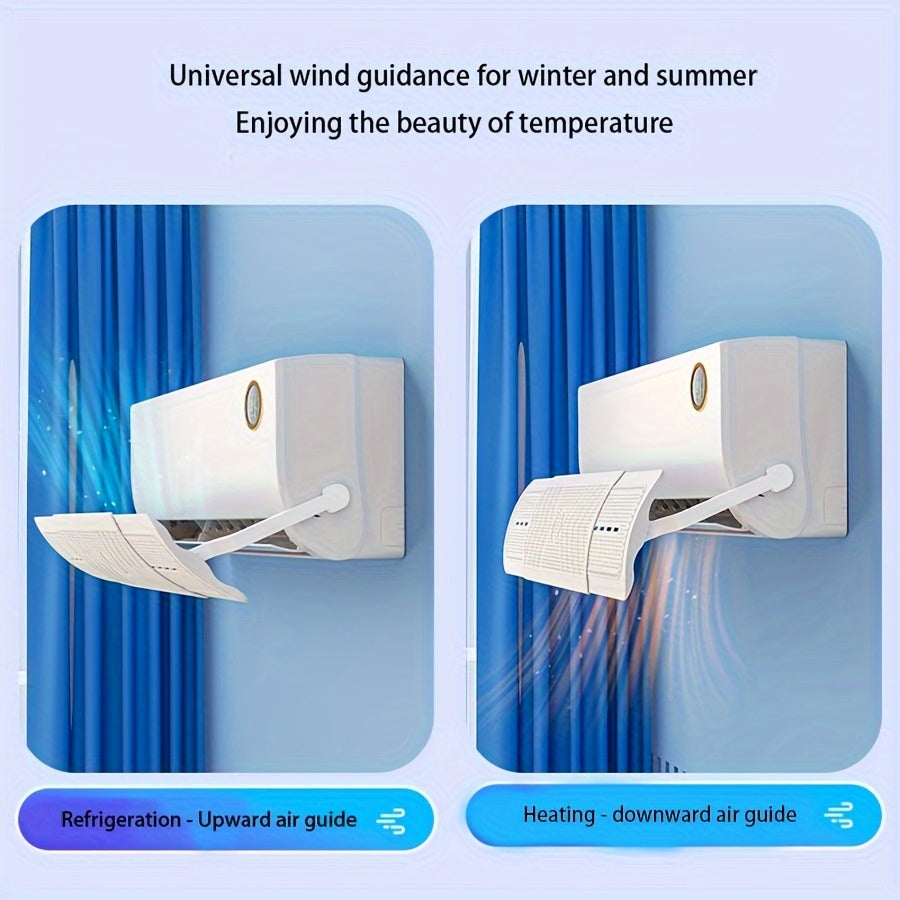 Universal Air Conditioner Wind Deflector with Retractable Side Hanging Design, Ideal for Elderly and Youngsters, Ensures Direct Blowing