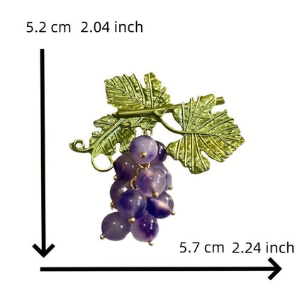 Stylish Rhinestone Grape Cluster Brooch Pin - Unique Fruit-Inspired Fashion Accessory for Everyone