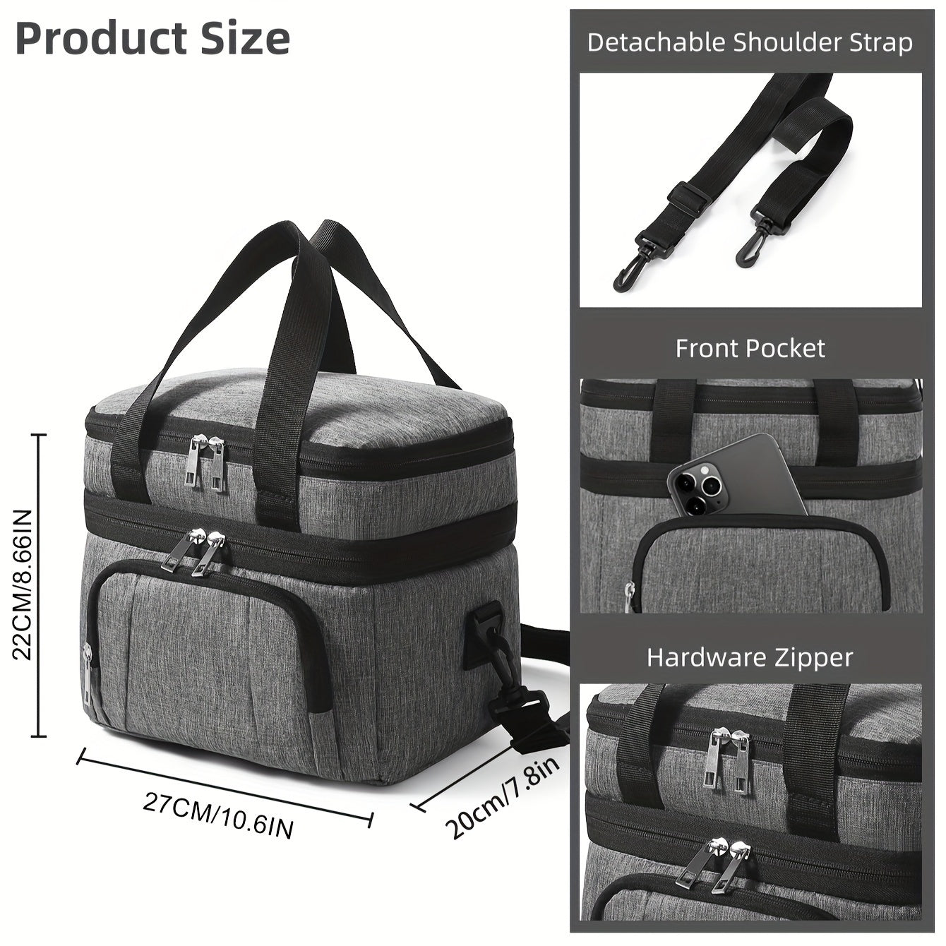 Stay warm this winter with our 1pc Insulated Lunch Bag, perfect for your Valentine's Day lunch or Christmas and Black Friday outings. This leak-proof tote comes with an adjustable shoulder strap for easy carrying on all your outdoor activities, picnics