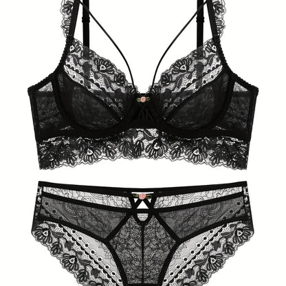 Elegant Floral Lace Lingerie Set for Women