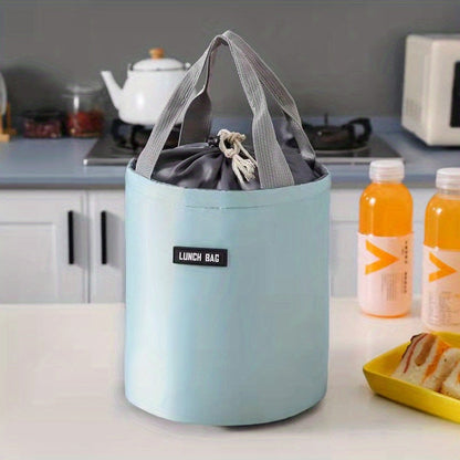 The versatile 1pc Twill Cylinder Bento Bag is perfect for outdoor picnics, with an included ice pack to keep your food fresh. This waterproof bag also doubles as a lunch box, making it ideal for back to school or college. Hand washable and insulated