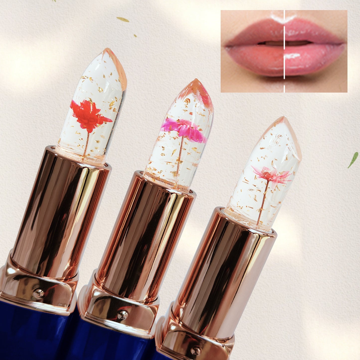 Mirsist Hydrating Flower Jelly Lipstick: Water-resistant, matte effect for all skin types. Nourishing day and night repair in pink tone, lightweight ≤300g.