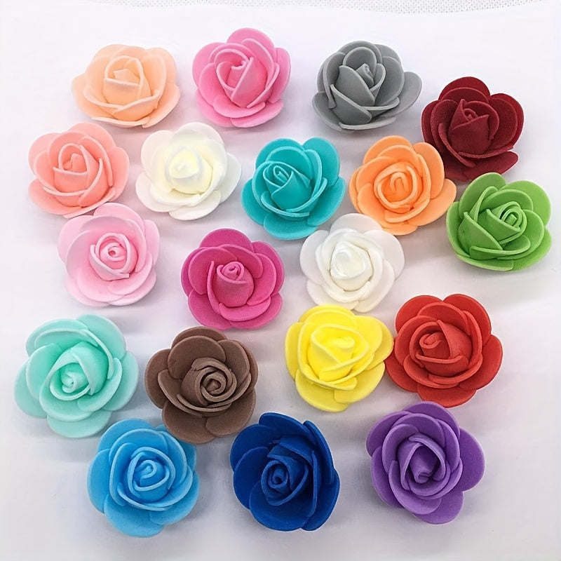 50 artificial foam rose flowers for weddings, home decor, scrapbooking, and Valentine's Day gifts - realistic and durable.