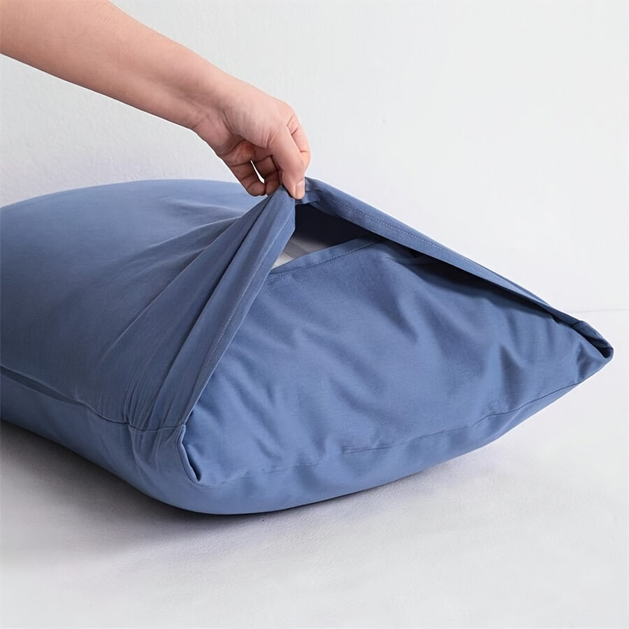 Enhance your bedroom, guest room, or hotel with our 2-piece set of solid color versatile pillowcases. Made from soft and breathable material with a frosted treatment, these pillowcases are conveniently machine washable. Available in three classic colors