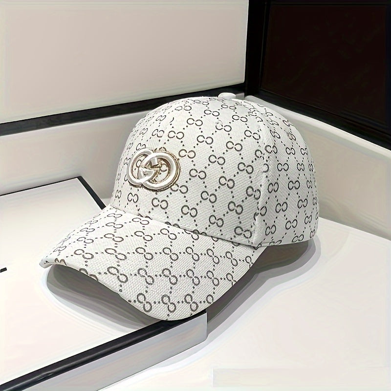 1 piece of fashionable print light luxury trendy baseball cap with a peaked cap design