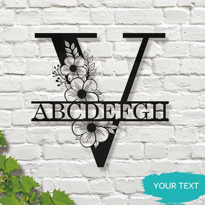 This Elegant Personalized Name Sign with Floral Design is a Customizable Iron Monogram Wall Art that is perfect for Home Decor, Wedding Favors, and Special Celebrations. Suitable for Ages 14 and up.