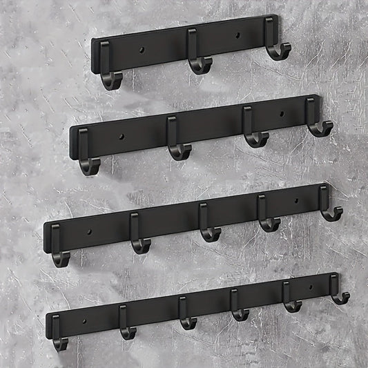 Multi-functional Wall Mount Storage Rod with Hooks - Ideal for Organizing Kitchen, Bathroom, and Living Room