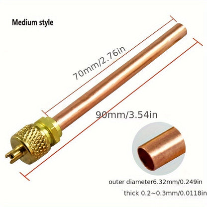 Thickened Pure Copper Refrigerator Needle Valve with One-Way Valve, Fluorine Filling Nozzle, Freezer Welding Filling Nozzle, and Repair Parts