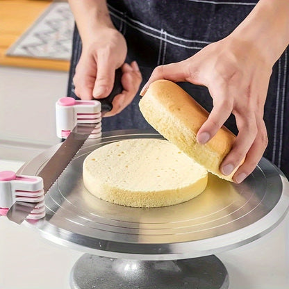 This 5-Layer Adjustable Cake Cutting Leveler is a Stainless Steel Cake Slicer Cutter, designed for creating perfect layered cakes at home. This non-toxic tool is ideal for baking during Christmas, Halloween, Easter, Hanukkah, Thanksgiving, and other