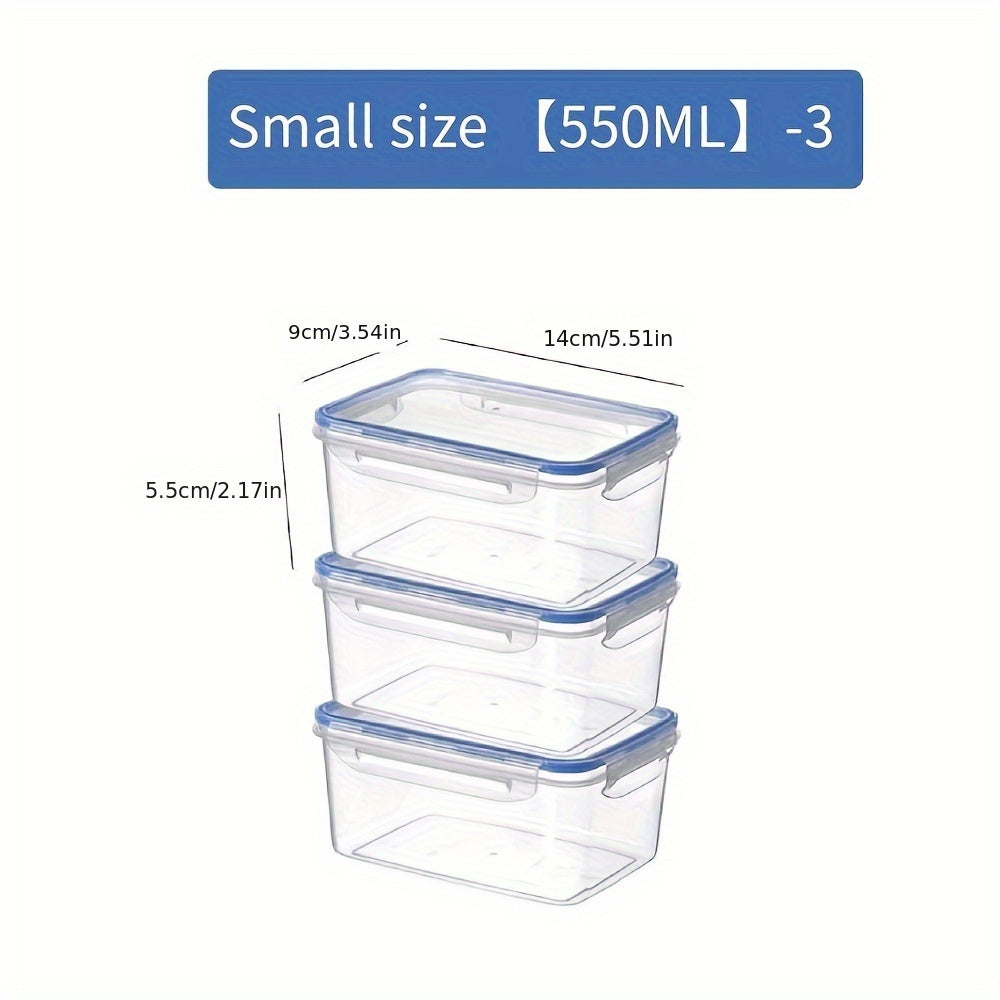 Set of 3 Airtight Food Storage Containers with Lids - Clear Containers Seal in Freshness for Cereal, Rice, Pasta, Tea, Nuts, and Coffee Beans - Moisture-Proof Plastic Tanks for Preserving Food in the Kitchen