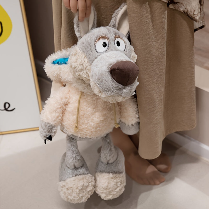 Plush wolf in sheep's clothing toy inspired by cartoons, ideal gift for toddlers.