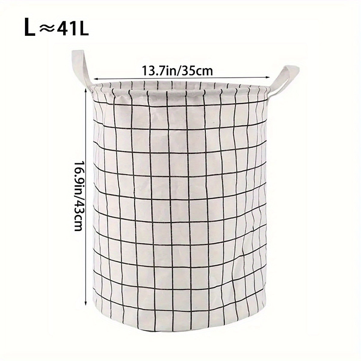 Household Dirty Clothes Basket with Toy Storage Bucket, featuring a stylish plaid fabric made of cotton and linen. This large foldable waterproof storage basket is perfect for the bathroom, bedroom, or nursing room. A thoughtful gift for Christmas